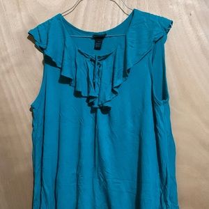 Rue + Ruffle and tie detail Sleeveless Tee - Plus Size 2X